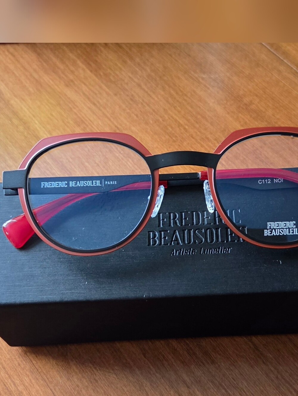 Frederic Beausoleil Red Round Eyeglasses